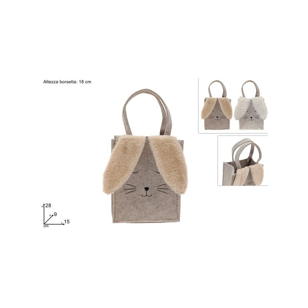 BORSETTA CONIGLIO CORECCHIE IN PELLICCIA CMANICO IN FELTRO 2